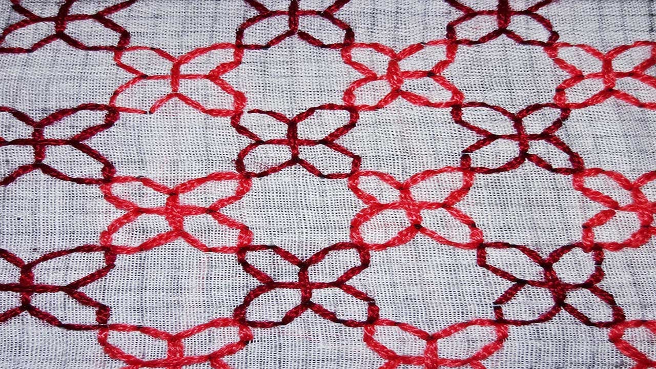 How to make hand embroidery nokshi katha\bed sheet \ \plow\ covershion cover design video