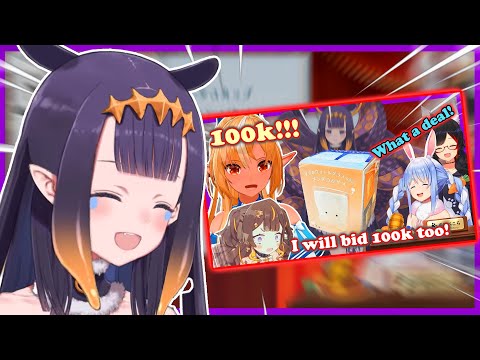 Ina's Reaction to Flare winning her Box in the auction【HoloEN】