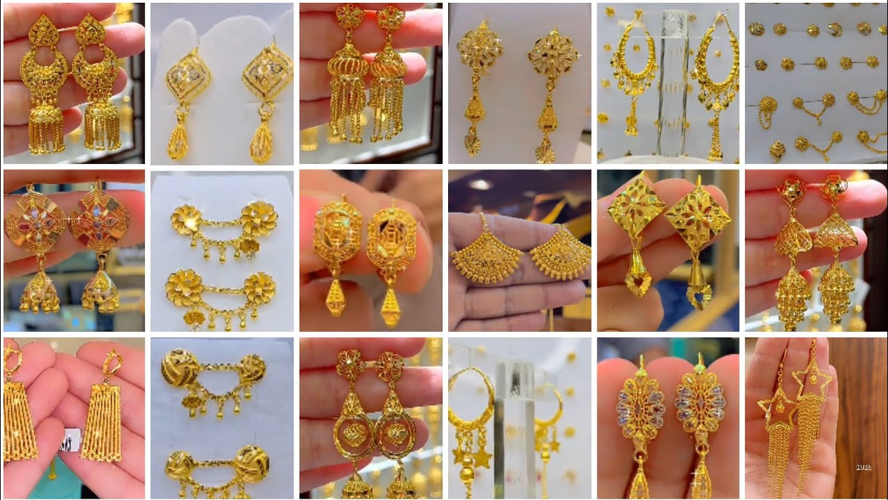 Buy New Model Bridal Wear Gold Design Gold Danglers Earring Collections Buy  Online