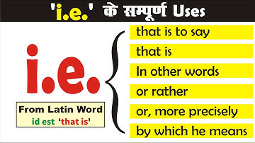 Complete Uses of "i.e." in English Language @UphaarClasses