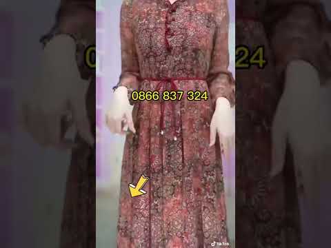 Video Đầm voan hoa tay dài cho mẹ dự tiệc sang trọng - youtube