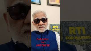 CoA letter to AUTODESK. #architecture #design #nakshe #Autocad #CCI #coa #iia #cadd