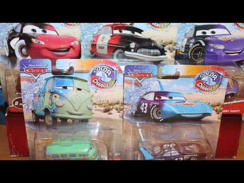 Mattel Disney Cars 2021 Color Changers Unboxing The King Fillmore Cruisin' McQueen Sheriff Bobby