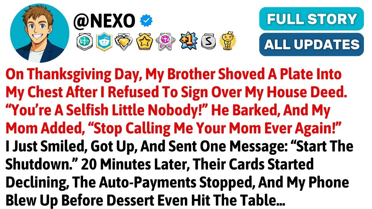 В День благодарения мой брат сунул мне тарелку в грудь после того, как я отказался.