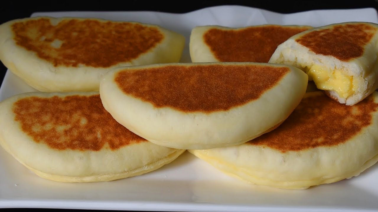 Vanilla custard cream buns without oven / Custard filled buns recipe without oven