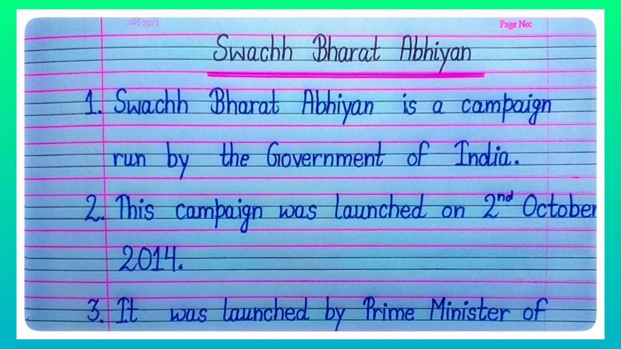 10 Line Essay On Swachh Bharat Abhiyan In English l Swachh Bharat Abhiyan Essay/Clean India Mission