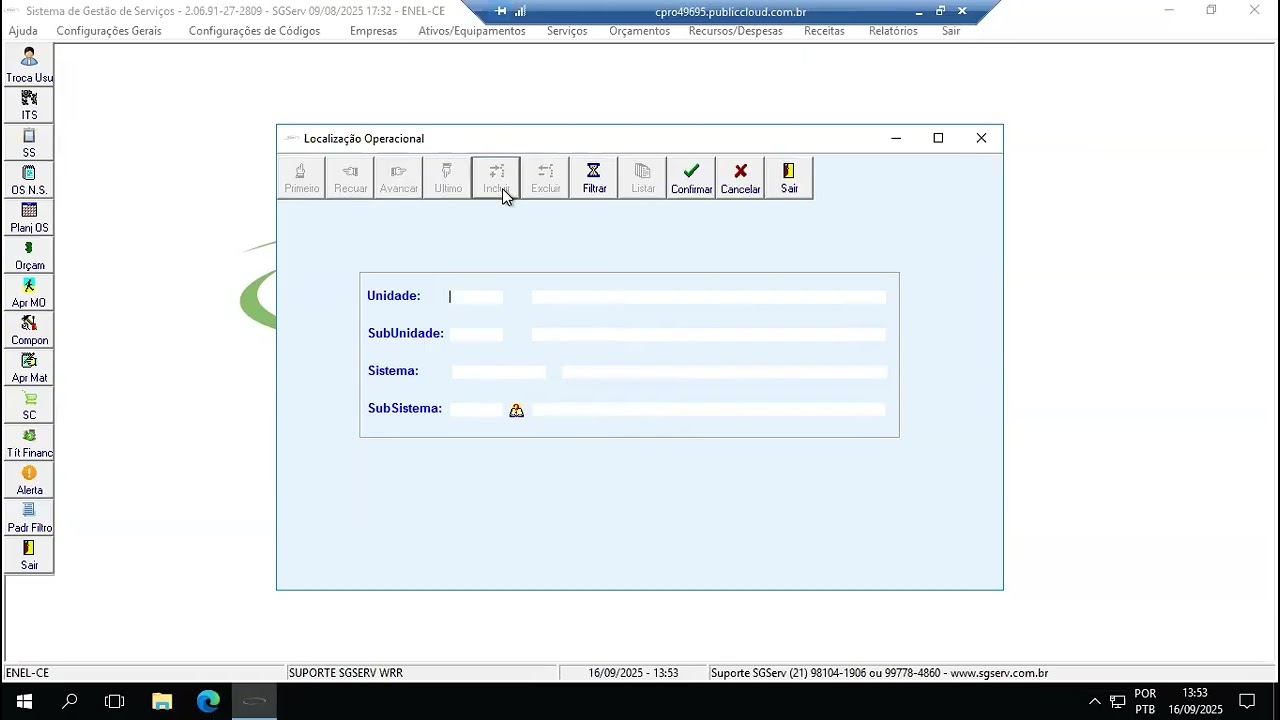 Aula 417 -  Como Cadastrar uma Nova Localização Operacional numa Árvore Hierárquica de Ativos