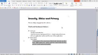 Video Impression Chapter 9 : Security, ethics and privacy Profile