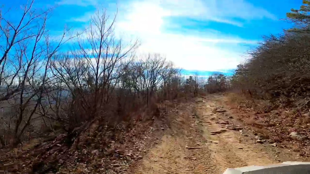 Fourche Mountain Trails heading up to Buck Knob Towers 2023