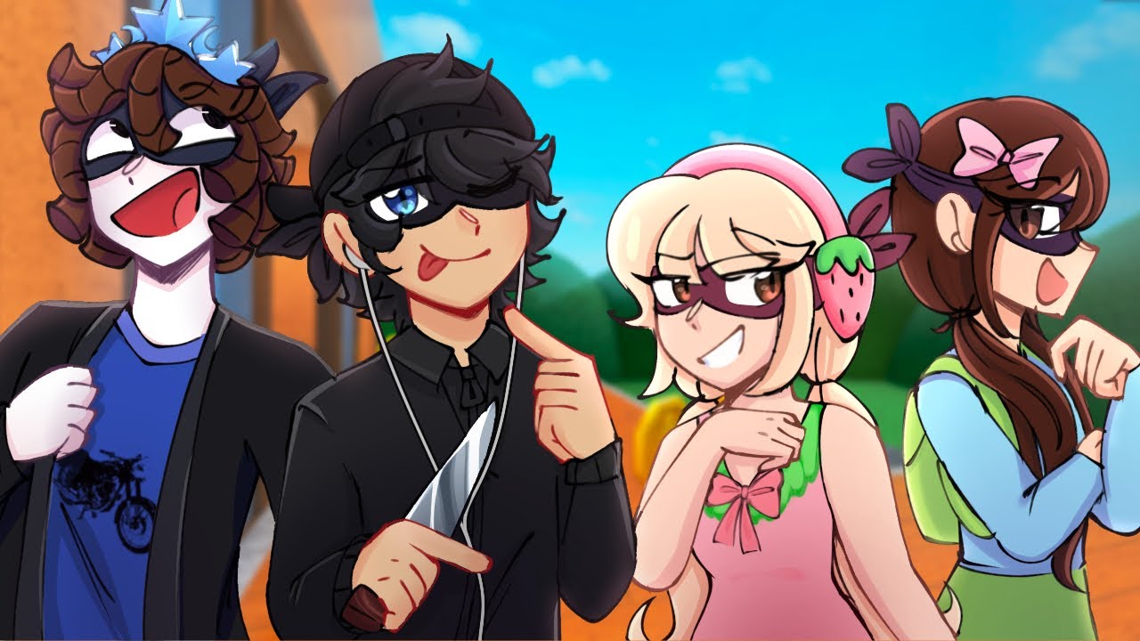 O QUARTETO SE DISFARÇOU NO MM2 😜 Ft. @Pietra Games YT @Harvester @n1ne