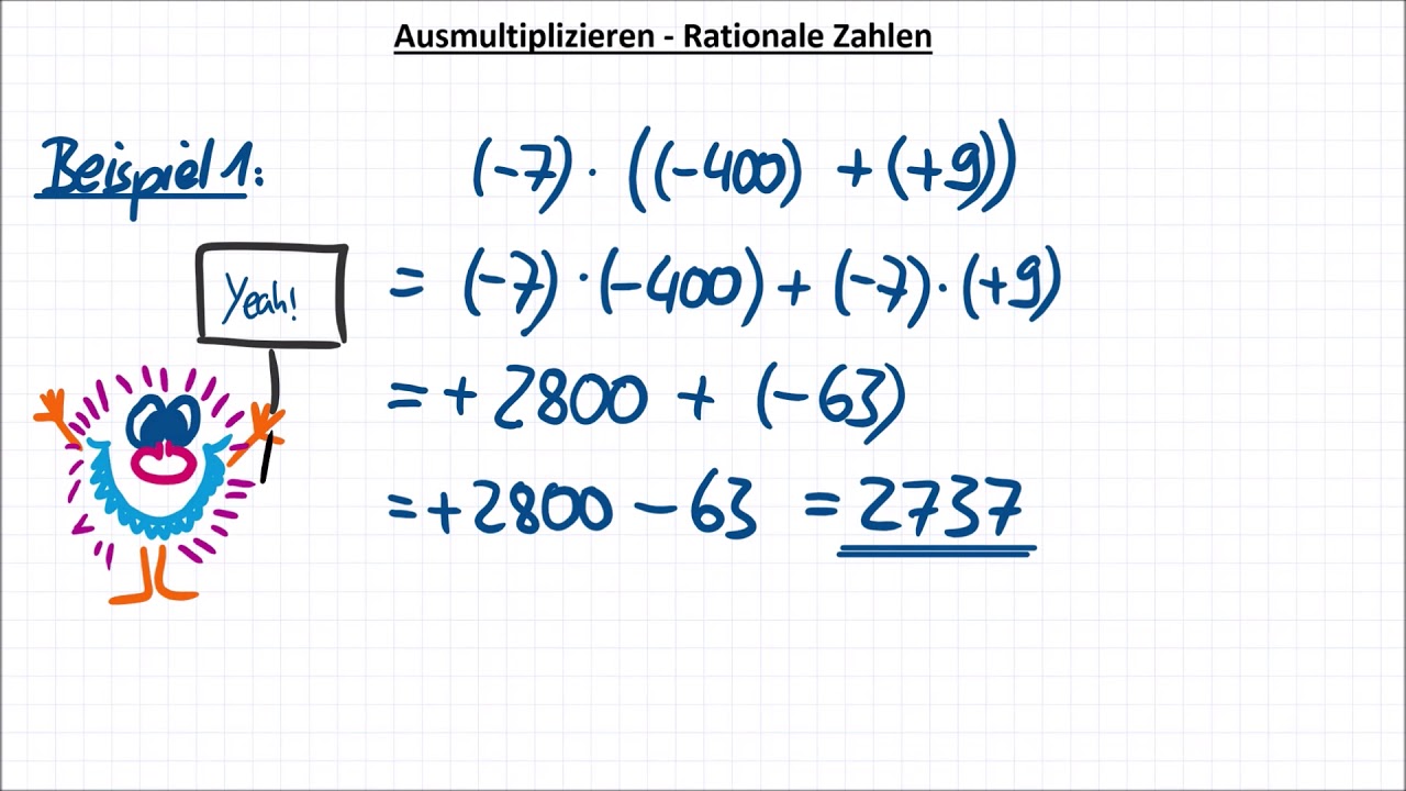 Ausmulitiplizieren - Rationale Zahlen - YouTube
