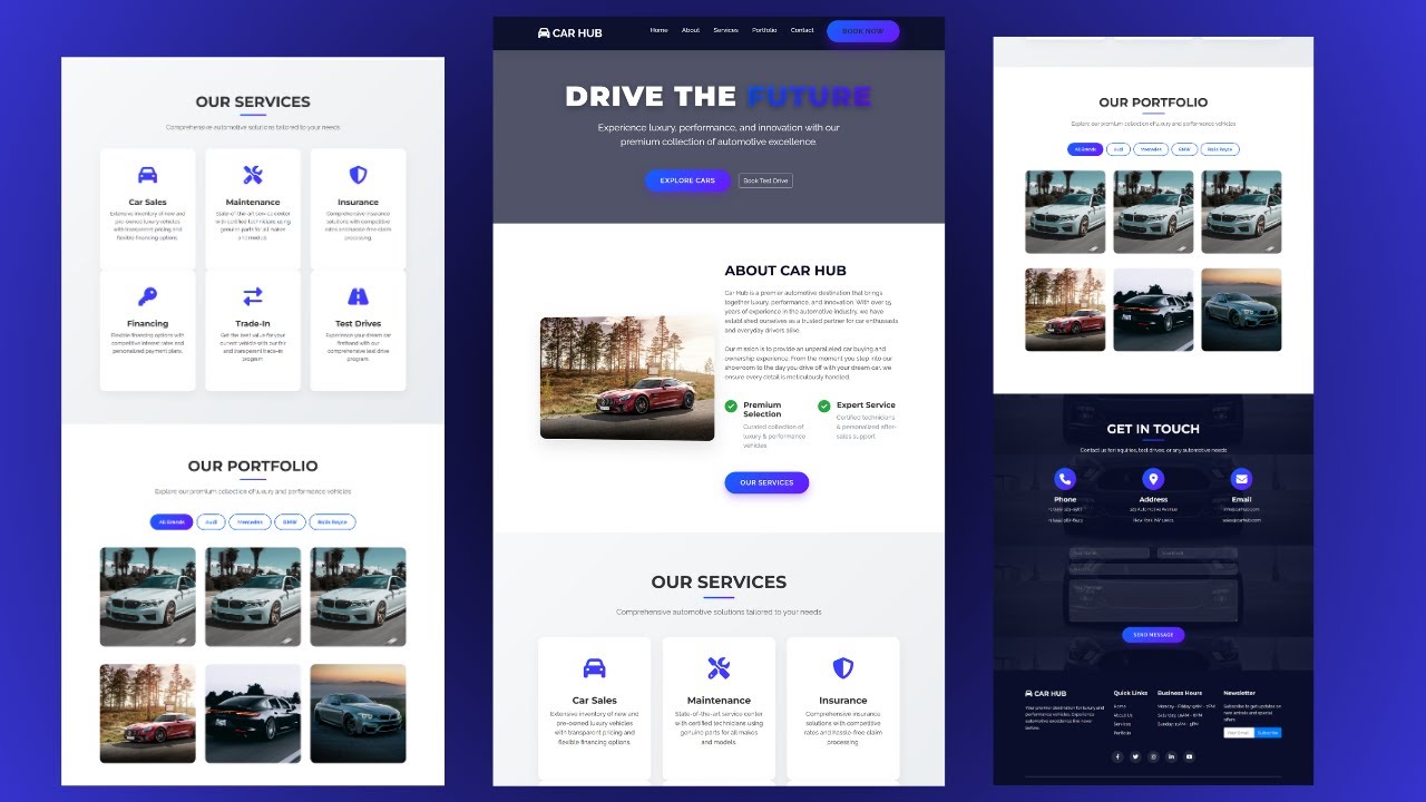 Responsive Car Website Using HTML CSS JavaScript 🚗#frontenddeveloper # ...