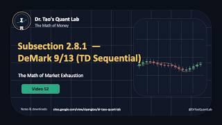 Video 52 | Subsection 2.8.1  —  DeMark 9/13 (TD Sequential)