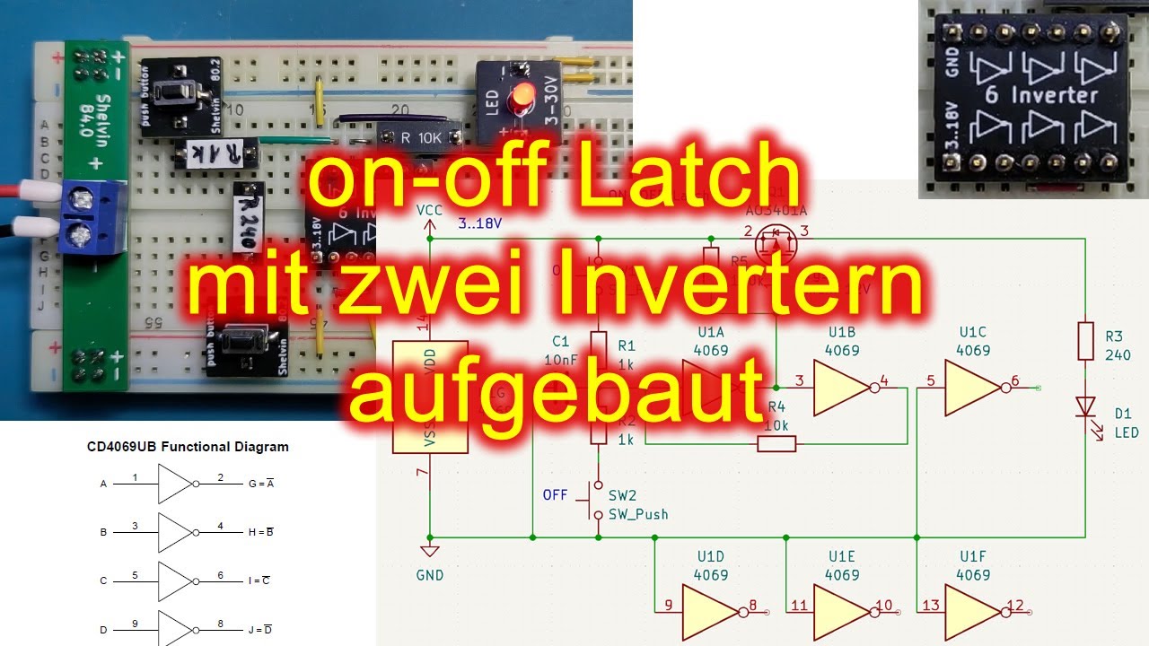 On-Off Latch mit zwei Invertern aufgebaut. - YouTube