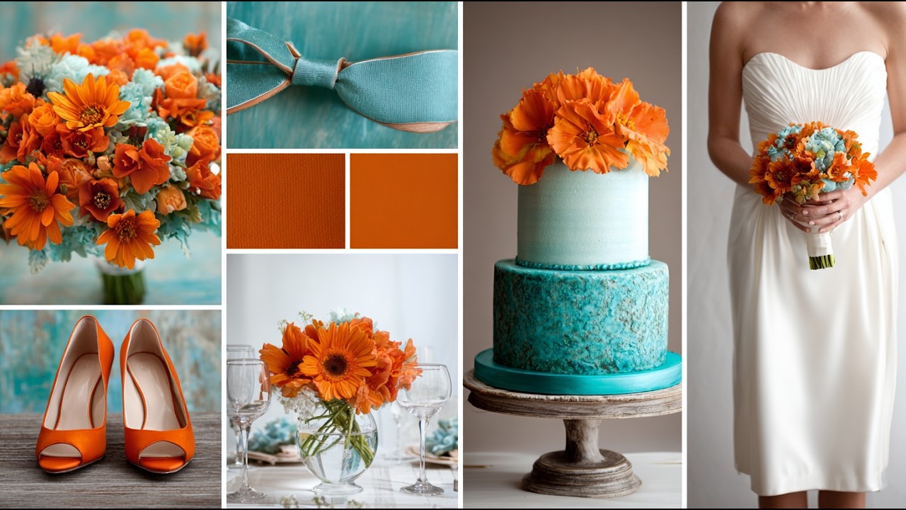 Идеи оранжево-бирюзовой свадьбы
