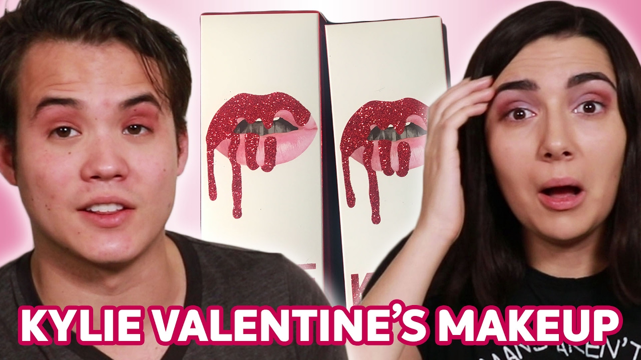 Trying Kylie Jenners Valentines Makeup With My Boyfriend Saf