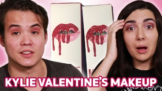 Trying Kylie Jenner's Valentine's Makeup With My Boyfriend • Saf & Tyler