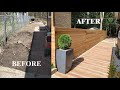 DIY Horizontal Cedar Fence &amp; Modern Wood Plank Walkway