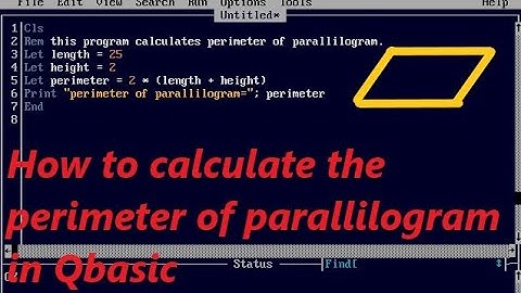##how to calculate the perimeter of parallilogram in Qbasic program#