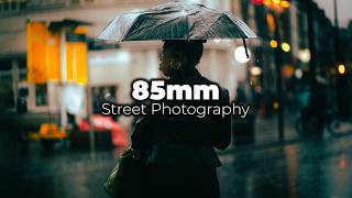 85mm Street Photography in London (Heavy Rain)