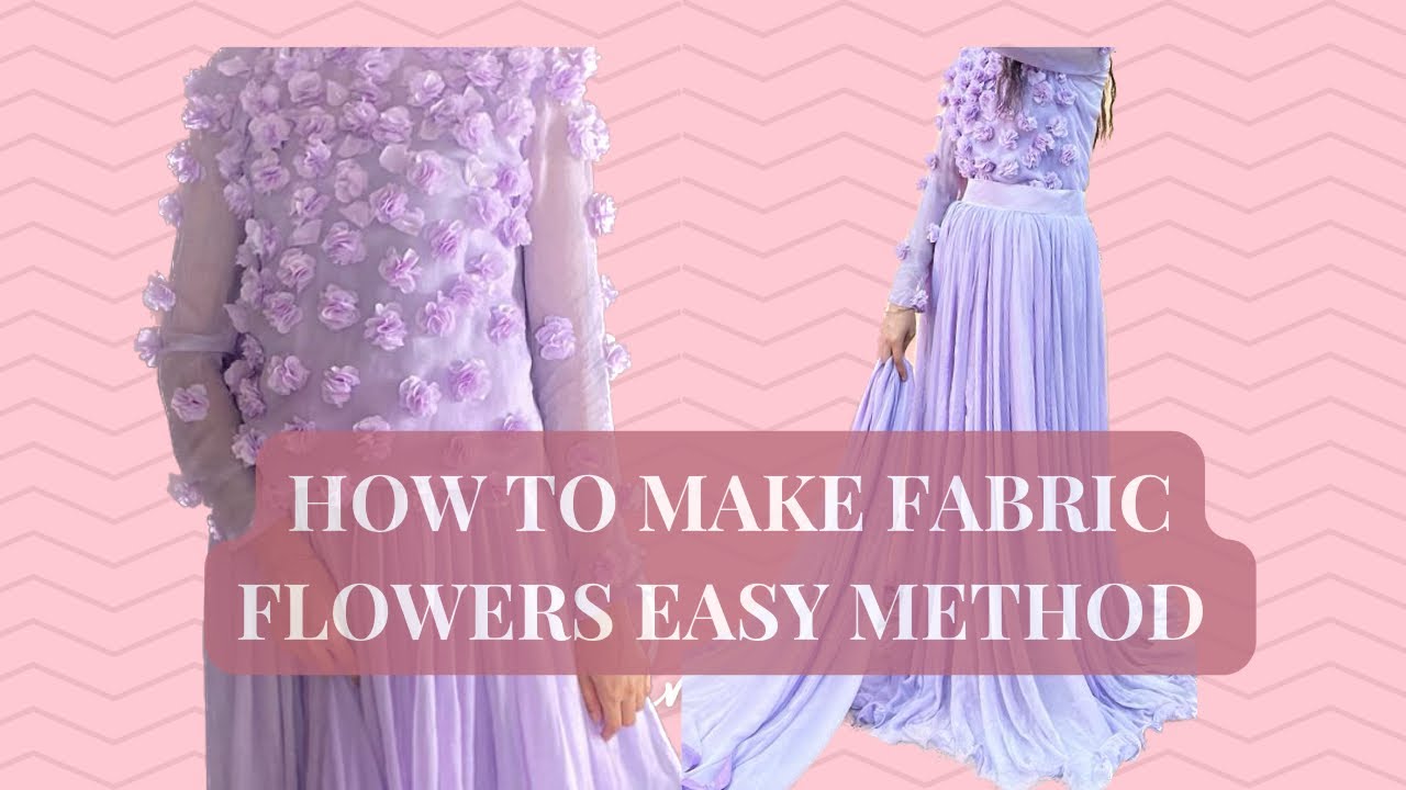 How to make fabric flower for dresses easy method fabric flower making from out of waste cloth