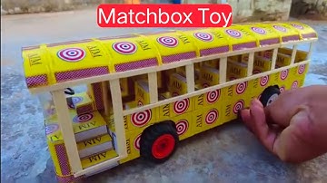 How to make Matchbox toy with DC motor | DIY Miniature Bus | #Craft #viral #handmade #toys 