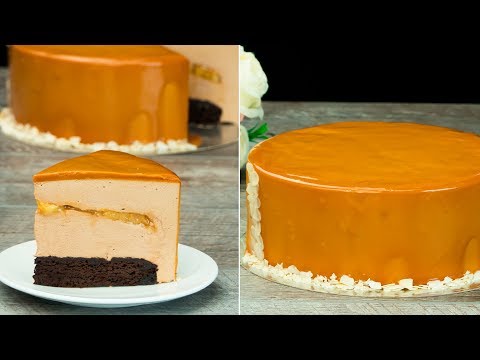 entremets-aux-bananes,-au-caramel-et-au-glaçage-miroir-–-un-pur-délice-!-|-savoureux.tv