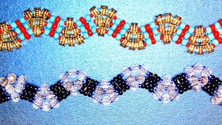 Как сплести браслет из бисера. Два браслета - одна техника. Bracelet of beads. Как сплести браслет из бисера. Два браслета - одна техника. Bracelet of beads.