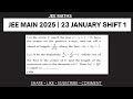 #29 Jee Main 2025 | 23 January Shift 1| Paper Solution| Conic section | Jee Maths #jeemains