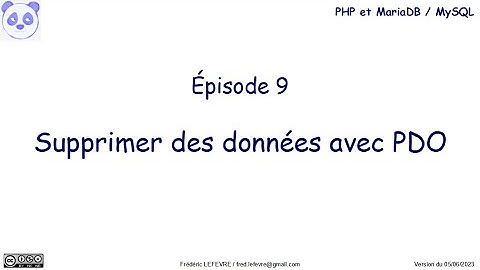 PHP et MariaDB - Épisode 9 - Supprimer des données avec PDO