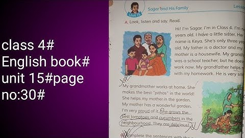 #class 4# unit 15# page no:30#sagar and his family#