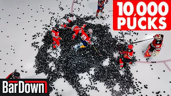 USING 10,000 PUCKS IN HOCKEY WARMUP