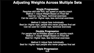 How to Use Single, Double and Triple Progression: Application and Multiple Sets
