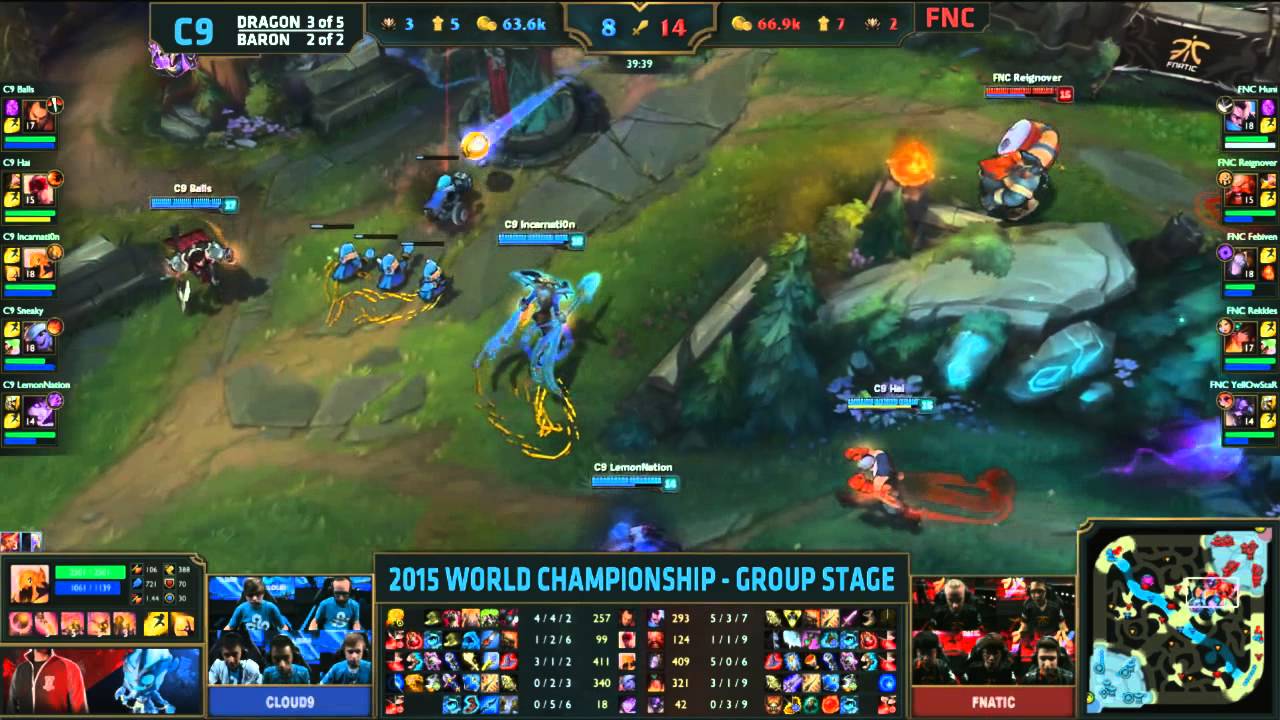 C9 Balls Darius PENTAKILL (Worlds - C9 vs FNC)