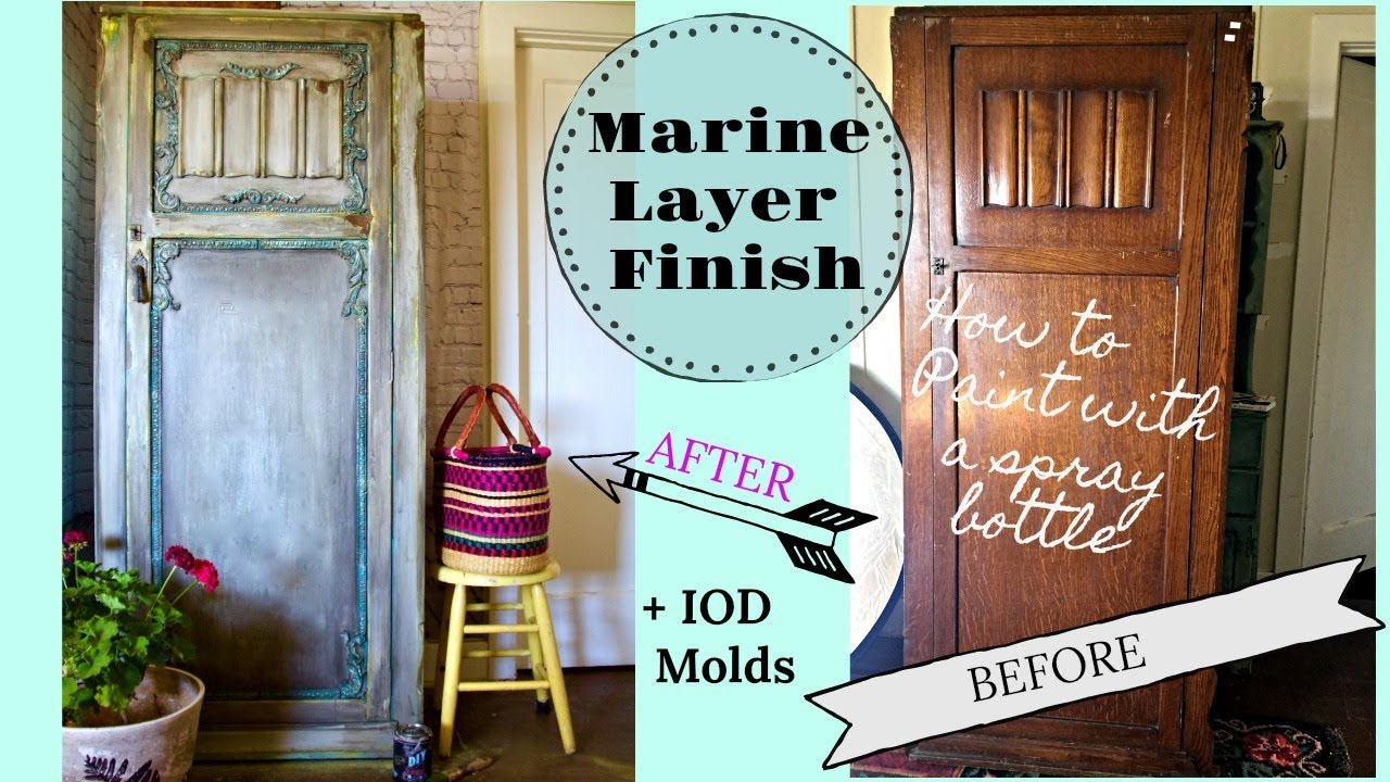 Thrifted & Up cycled How to Blend Paint with a Spray bottle and use IOD Clay Furniture Molds