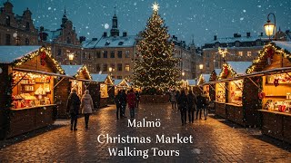 Travel vlog - Experience The Magic Of Malmö Sweden's Christmas Market In Stunning 4k - 2024 Walking Tour!