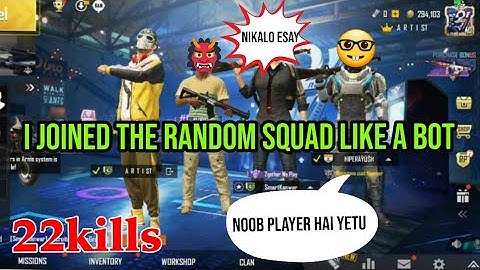 I JOINED THE RANDOM SQUAD LIKE A BOT IN TDM MATCH | PUBG MOBILE | THEY THINK ME NOOB 22 KILLS 22 KD