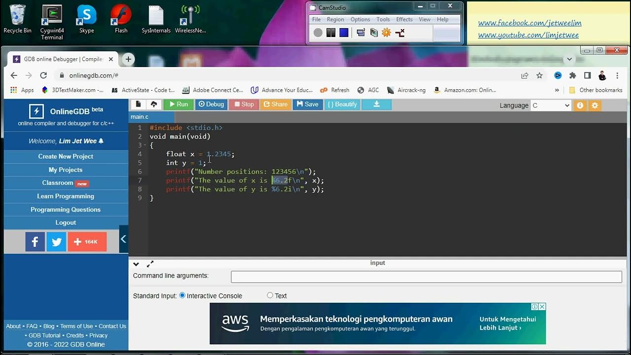 C Programming ~ Formatting Of Float And Integer Variable - YouTube