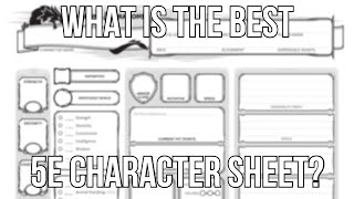 What is the Best D&D 5E Character Sheet?