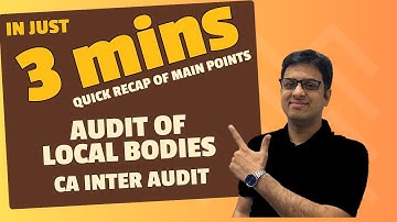 QUICK RECAP - Ch 9 : Audit of Local Bodies | CA Inter Audit