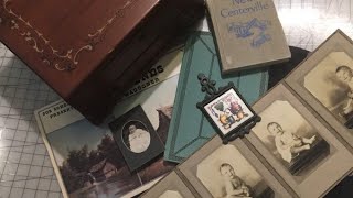 Estate Sale Haul -- Antique Baby Pictures, Books for Junk Journaling,  and a  Box for my Stitching!
