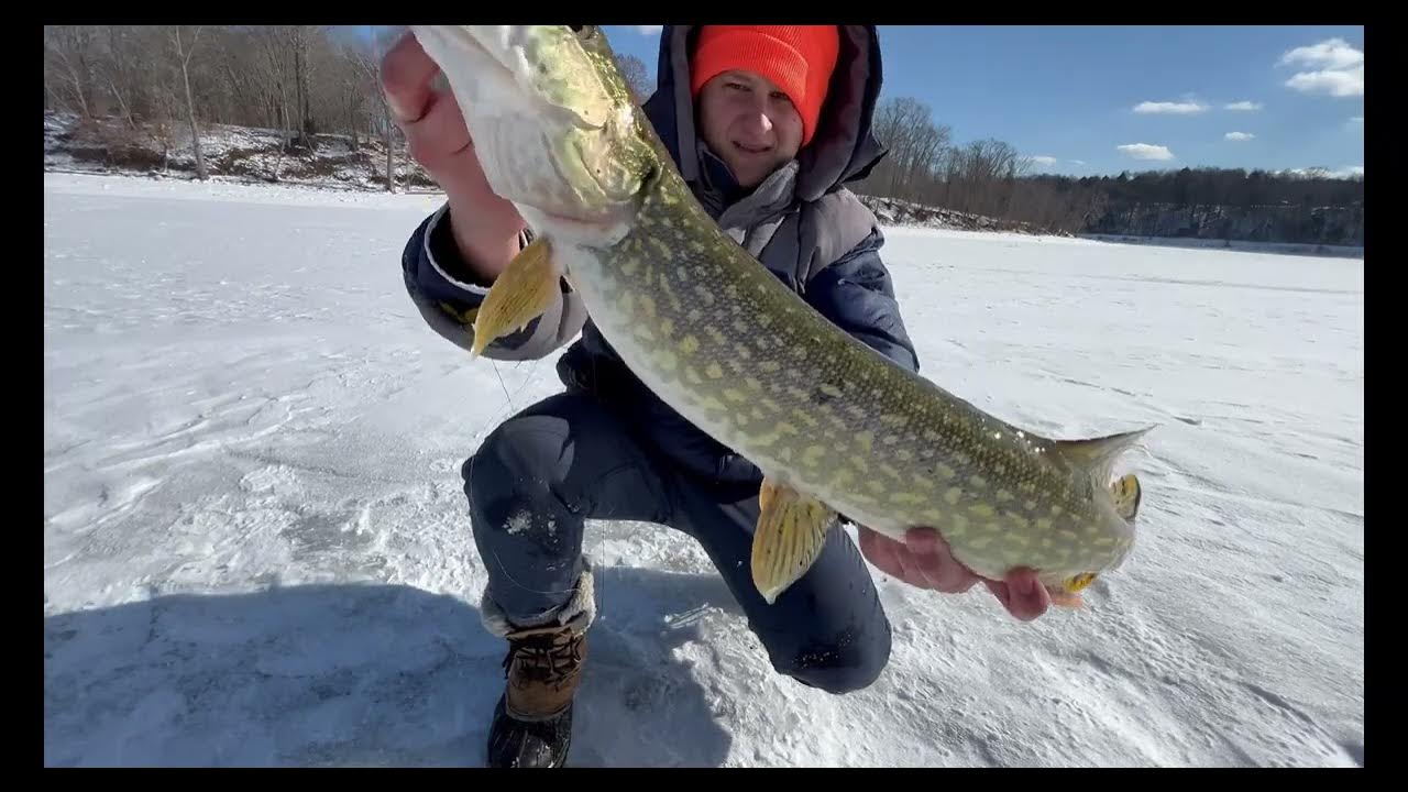 Ice fishing for Northern Pike, Tip ups! YouTube