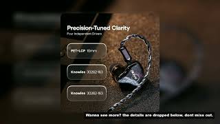 Linsoul ZiiGaat Crescent Premium 2DD 2BA Hybrid IEM Hifi Earphone Isobaric Dual Dynamic Driver Desig
