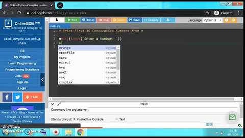 Python program to print first 10 consecutive numbers from N
