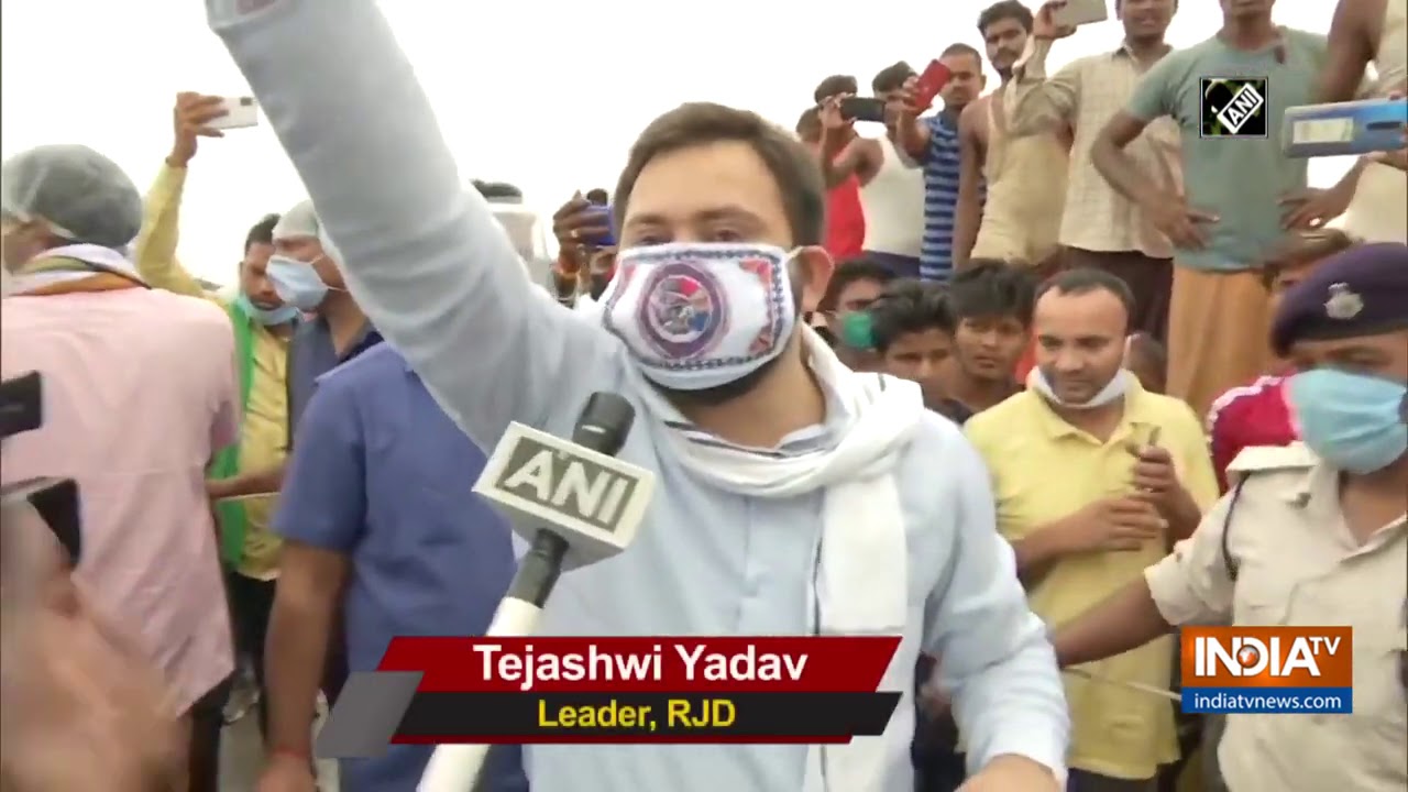 Tejashwi Yadav visits flood affected areas in Darbhanga