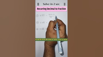 Decimal to Fraction Simplified ||SSC CGL/CHSL/RAILWAYS/ BANK/DSC #recurring_decimal
