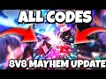 ALL 8V8 MAYHEM UPDATE CODES FOR BLUE LOCK RIVALS! ROBLOX BLUE LOCK RIVALS CODES