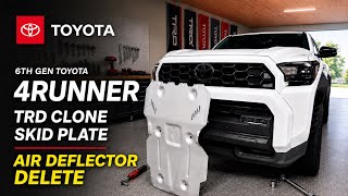 6th Gen Toyota 4Runner How To Remove Front Air Dam & TRD Clone Skid Plate Install / Tacoma 2025-2027