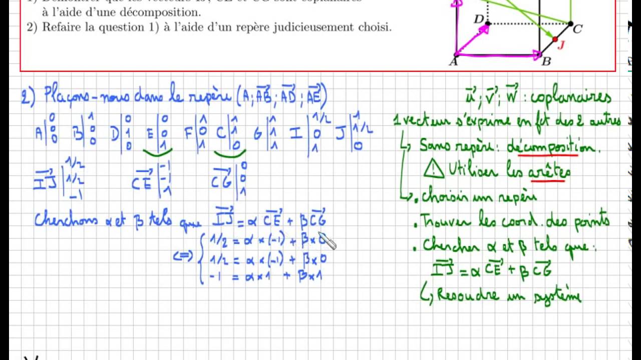 Comment Montrer Que Des Vecteurs Sont Coplanaires