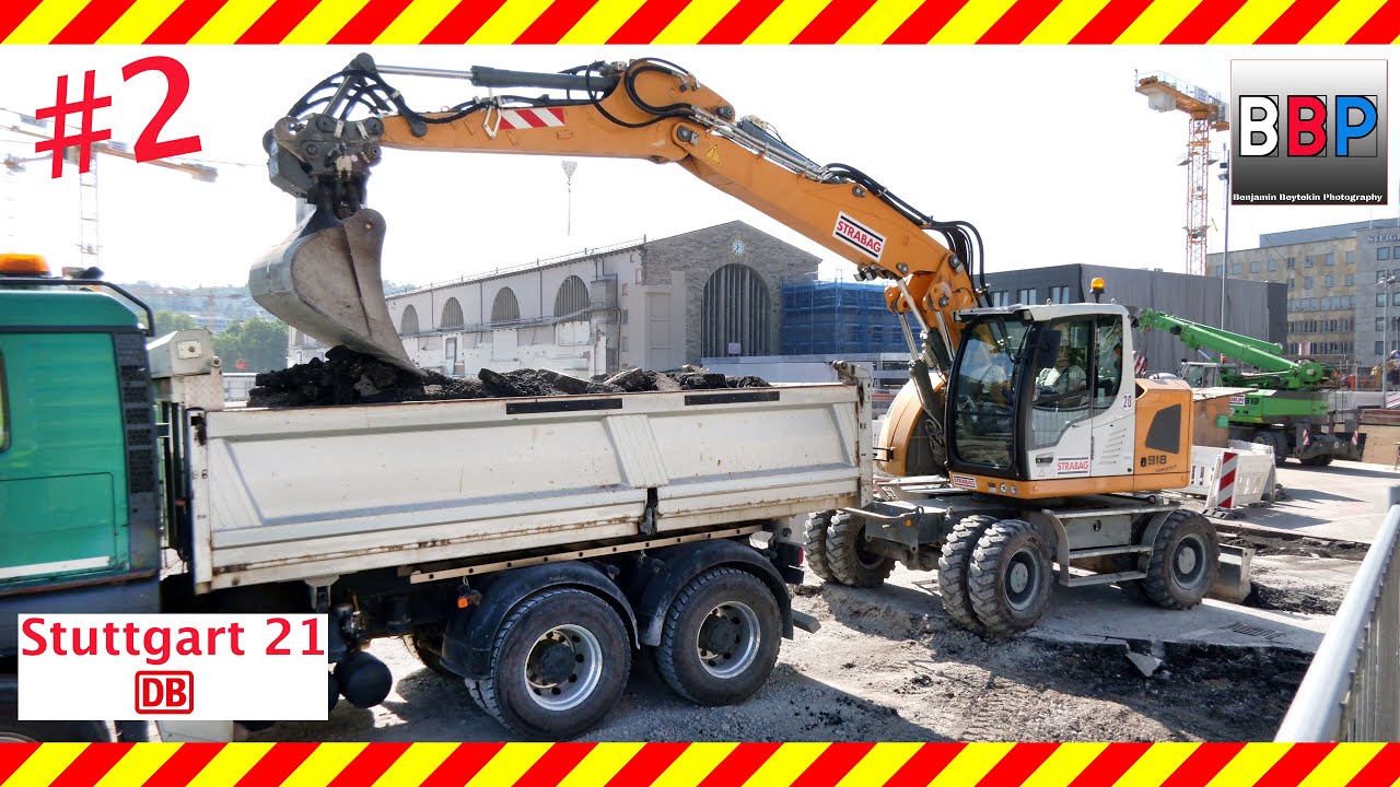 Liebherr A 918 compact & MAN TGS Dump Truck, Stuttgart 21, 02.09.2021.